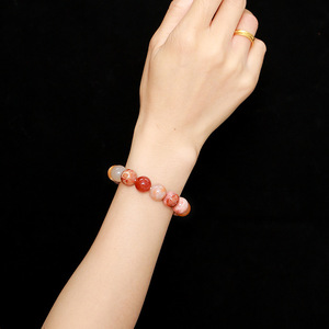 Bracelet en jade corail naturel multicolore 7A, perles rondes, <span class=keywords><strong>boucle</strong></span> unique, bracelet tendance pour hommes et femmes, vente en gros - Product Image 2