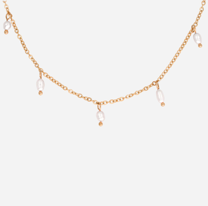 Nouveau Collier Ras du Cou Blanco en Acier Inoxydable Plaqué Or 14K avec Perles d'Eau Douce, Résistant à l'Eau et au Ternissement, <span class=keywords><strong>Bijou</strong></span> d'Été Tendance 2026 - Product Image 3