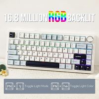AULA F75 75% Gasket Wireless Mechanical Keyboard 81 Tombol Tiga Mode Double-Shot PBT Keycaps RGB Keyboard Gaming yang Dapat Diprogram