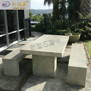Banc en béton apparent New Magic Stone, taille sur mesure, mobilier d'extérieur pour hôtel, restaurant, école - Product Image 3