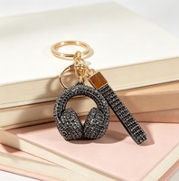 Porte-clés écouteurs en strass, breloque de téléphone, pendentif pour sac à dos ou clé de voiture, accessoire de mode féminin, bijou cadeau pour filles