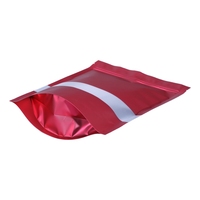 Sachet de café refermable à fond plat, résistant à l'humidité, en aluminium avec fermeture éclair et fenêtre transparente, pour l'emballage de fruits secs et de snacks