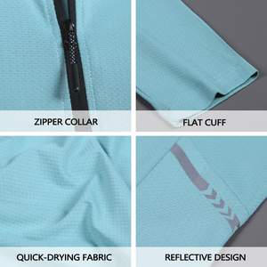 Top séchage rapide course pull hommes à manches longues chemises <span class=keywords><strong>de</strong></span> Compression Gym Fitness Sport cyclisme fermeture éclair hommes respirant T-shirt - Product Image 5