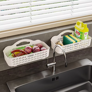 Support mural de rangement en plastique pour cuisine, organisateur d'épices et d'assaisonnements, avec égouttoir, pour usage domestique, vente en gros - Product Image 4