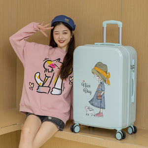 Printed Logo Trolley Case 20 Inch Carry On Luggage With Lock Spinner <b>Wheels</b> Unisex Travel <b>Suitcase</b> Spring 2023 - Product Image 1