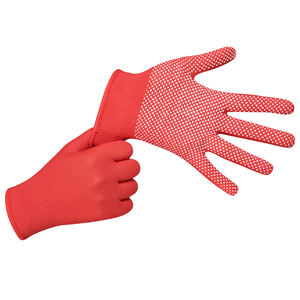 Gants en polyester 100% avec points en PVC, lavables, réutilisables, tricotés, longueur standard du poignet, points en PVC, revêtement élastique - Product Image 6