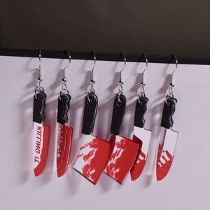 Orecchini a Forma di Coltello da <span class=keywords><strong>Cucina</strong></span> Esagerati e Divertenti per Donne, Gioielli per Feste di Halloween - Product Image 2