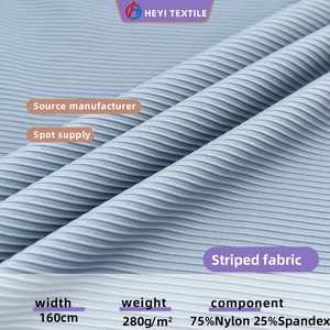 Chất Lượng Cao 75% Nylon 25% Spandex Ba Chiều Sọc Vải Thân Thiện Với Môi 280gsm Quần Áo Bơi Quần Áo Đồng Bằng Chống Vết - Product Image 3