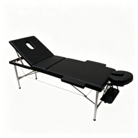 Lit de massage en acier inoxydable à 3 sections, hauteur réglable, mobilier de spa portable