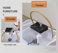 MOOLIN Lit de Spa Japonais Portable pour Salon de Coiffure avec Bac à Shampooing Intégré, Table de Massage et Chaise de Lavage Sans Plomberie