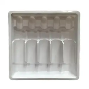 Fábrica personalizada precio barato PET 10ml ampolla médica blister de vidrio bandeja de embalaje de plástico blanco para viales