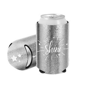 Enfriador de Latas de Cerveza de Neopreno PU Aislado de 12oz y 3mm, Color Plateado Metálico, con Logotipo Personalizado - Product Image 3