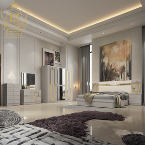 Set furnitur kamar tidur kayu MDF ramah kantong kualitas tinggi pijat meja rias tempat tidur penyimpanan ukuran penuh untuk rumah hotel vila - Product Image 1