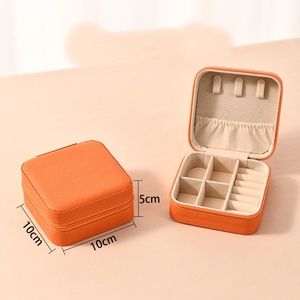 Boîte à bijoux portable de voyage, mini boîte à bijoux en cuir, boîte de rangement, boîte <span class=keywords><strong>cadeau</strong></span> pour filles et femmes, pour boucles d'oreilles, colliers, <span class=keywords><strong>cadeau</strong></span> promotionnel - Product Image 3