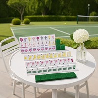 Tuiles de Mahjong de style américain, en acrylique, en boîte, pour jeu décontracté, 36 mm, style tuiles à pousser, Jiangsu