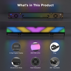 120 Wát công suất cao đèn 666 hạt RGB <span class=keywords><strong>LED</strong></span> Pixel tường máy giặt thanh ánh sáng với 254 năng động chạy đuổi theo hiệu ứng cho Câu Lạc Bộ sân khấu bên - Product Image 5