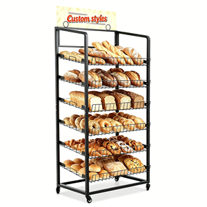 Présentoir à gâteaux personnalisable, support à biscuits à étages en bois avec tableau noir pour boulangeries, vente en gros pour marchés et foires - Product Image 5