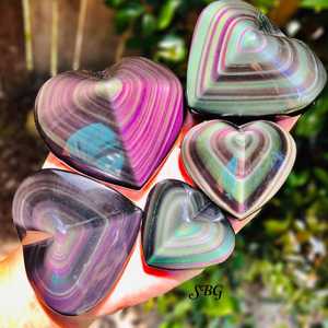 Œuf de pierre précieuse naturelle en obsidienne colorée en forme de cœur, pour la décoration intérieure et la lithothérapie - Product Image 1