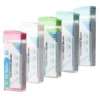 Échantillon gratuit de fil dentaire réutilisable en plastique portable personnalisé à bas prix Brosse interdentaire Cure-dents coudé