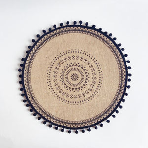 Napperon rond Boho tissu en dentelle imperméable et papier tricoté design à carreaux d'inspiration bohème décor de table rustique pour les mariages - Product Image 6