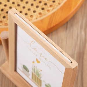 <span class=keywords><strong>Cadre</strong></span> <span class=keywords><strong>photo</strong></span> en bois minimaliste rotatif double face creux pour la Saint-Valentin, la fête des mères, un cadeau d'anniversaire ou une décoration - Product Image 4