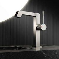 Vente en gros de lavabo moderne en cuivre chromé, eau chaude et froide, avec 1 poignée, cartouche céramique, pour lavabo surélevé, hôtel et maison