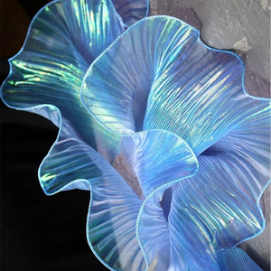 <span class=keywords><strong>Organza</strong></span> Transparent Vague Lumineuse Dentelle Tridimensionnelle Plissée Feuille De Lotus Bord Robe De Mariée Accessoires Designer Tissu <span class=keywords><strong>Organza</strong></span> - Product Image 1