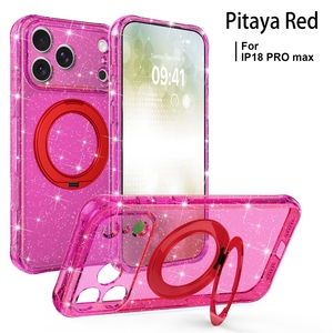 Custodia con Supporto Magnetico Girevole a 360 Gradi in Cristallo Compatibile con <span class=keywords><strong>iPhone</strong></span> 18 Pro, 17 Max e 16 con Glitter - Product Image 3
