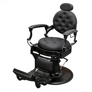 Poltrona da <span class=keywords><strong>Barbiere</strong></span> in Pelle per Uomo con Design Girevole, Funzione <span class=keywords><strong>di</strong></span> Sollevamento e Braccioli per Saloni <span class=keywords><strong>di</strong></span> Parrucchieri e Barbieri - Product Image 1