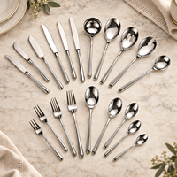 Ensemble de couverts en acier inoxydable 304, manche en forme de calebasse, poli miroir, compatible lave-vaisselle, qualité alimentaire, pour mariage, banquet, restaurant