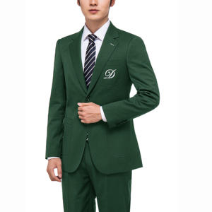 Traje de Negocios Moderno <span class=keywords><strong>para</strong></span> Hombre, Azul Rey, Solapa de Muesca, Cierre de un Botón, Tela TR, Traje de Novio - Product Image 3