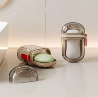 Jabonera Portátil de Viaje, a Prueba de Fugas, de Plástico Ecológico, Duradera, Transparente, Moderna, Organizador Impermeable