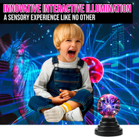 Sphère magique boule de plasma en cristal veilleuse 3 pouces pour enfants jouet scientifique électrostatique boule ionique atmosphère lampe de nuit