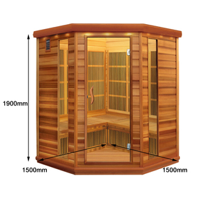 SS-450C Chất Lượng Cao Canada Hemlock Gỗ Tuyết Tùng Đỏ 3-4 Người Điều Khiển Kỹ Thuật Số Góc Hồng Ngoại Phòng Tắm Hơi Khô Phòng Tắm Hơi Cho Phòng Tắm Hơi - Product Image 2