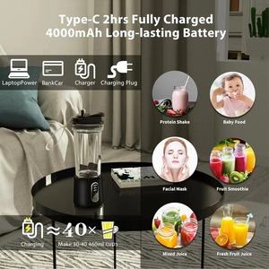 Nouveau mixeur portable sans fil haute puissance rechargeable par USB 500 ml, multifonctionnel pour fruits et légumes avec poignée et cordon - Product Image 4