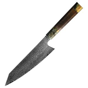 Damas Couteau de Chef 8 pouces-Rasoir <span class=keywords><strong>Cuisine</strong></span> Couteau VG-10 Acier avec Rivet Pleine Saveur Solide Poignée Japonais Chef de Viande Couteau - Product Image 2