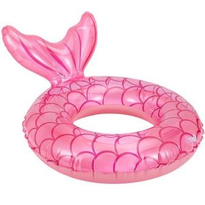 <b>Flying</b> Thickening Inflating Fish Tail Swimming Ring <b>Net</b> Child Large Mermaid Armpit Ring - Product Image 4