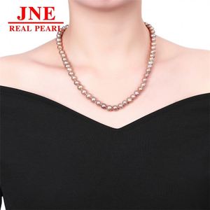 Natural Pearl Necklace purple Round Beads purple Yuanbao Knot Pearl Necklace Mother's Day Gift for <strong>Elders</strong> - Product Image 3