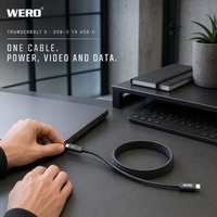 Câble de données Thunderbolt 5 2m/1.8m USB-C avec blindage tressé 120 Gbps 240W pour ordinateur portable, station d'accueil, moniteur, SSD