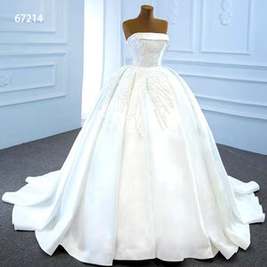 Jancember ARSM67214 abito da sposa in <span class=keywords><strong>raso</strong></span> lungo da donna <span class=keywords><strong>bianco</strong></span> abito da sposa - Product Image 4