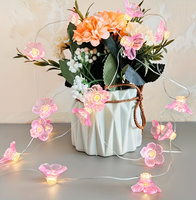 Guirlande lumineuse LED en fil de cuivre style fleur de cerisier, alimentation par piles, blanc chaud doux, pour festival, salon, décoration intérieure