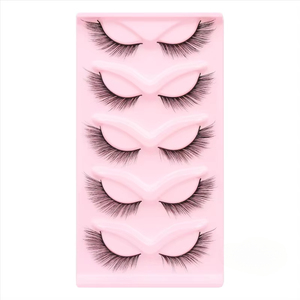 5 Pairs Cat Eye <b>Strip</b> False Eyelashes Thick Oblique Winged Natural Lash Set - Product Image 5
