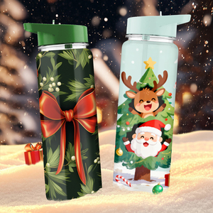 700ml Custom Printing Safe Eco-friendly Children's Plastic Outdoor Christmas Gift Sports Water <b>Bottle</b> With <b>Straw</b> - Product Image 1