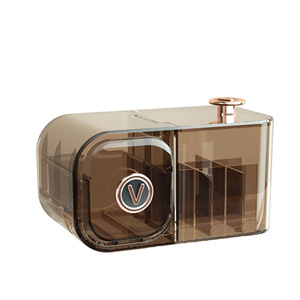 Caja de Almacenamiento de Cosméticos V Beauty, Transparente Blanca con Cajones, Organizador de Lápices Labiales, Soporte de Maquillaje para Escritorio - Product Image 1