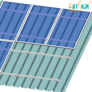 Kit de montage solaire universel pour toiture métallique, pied en L réglable avec rail en aluminium pour installation moyenne/à pince, support d'enseigne - Product Image 3