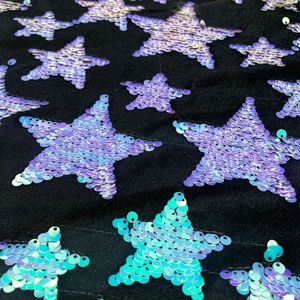 Vải <span class=keywords><strong>Sequin</strong></span> Thêu Hoa Văn Ngôi Sao 100% Sợi Nhân Tạo Vải <span class=keywords><strong>Sequin</strong></span> Thêu Hai Mặt Ma Thuật 5Mm - Product Image 3