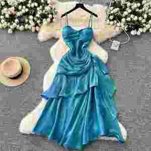 เดรสยาวปานกลางทรงพลีทแบบเรียบหรูสำหรับผู้หญิง ประดับระบายลูกไม้  รักษ์โลก ระบายอากาศได้ดี ซักได้ ผ้าทอธรรมชาติ เอวเข้ารูป ประจำฤดูร้อนปี 2025 - Product Image 2