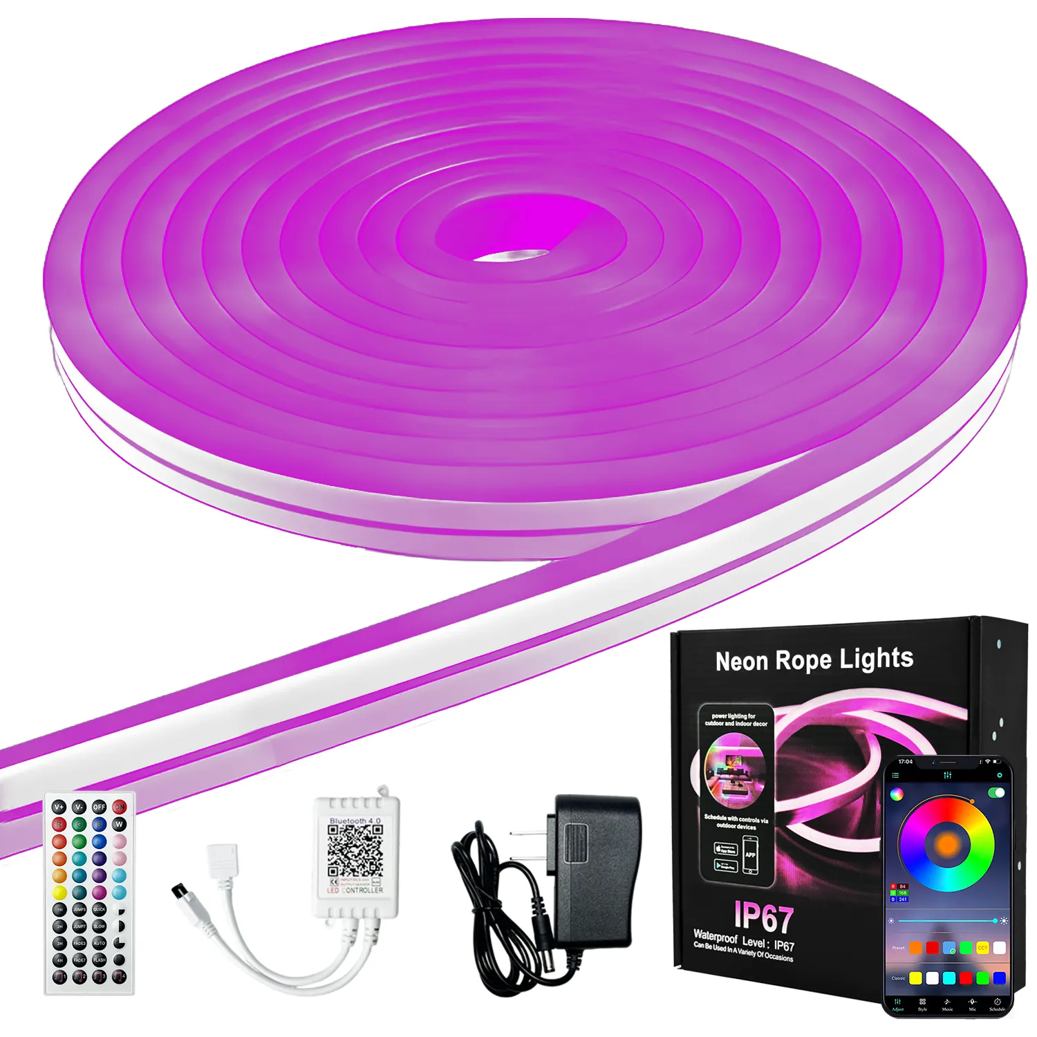 Rgb Neon Led Strip Lights Decoration 24V Led Flexible Silicone Neon Light Tape Smd3535 Music Sync For Bedroom Party Decor