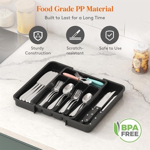 <span class=keywords><strong>Organisateur</strong></span> de tiroir à ustensiles extensible, grand <span class=keywords><strong>organisateur</strong></span> de tiroir de cuisine, <span class=keywords><strong>organisateur</strong></span> d'ustensiles réglable - Product Image 2