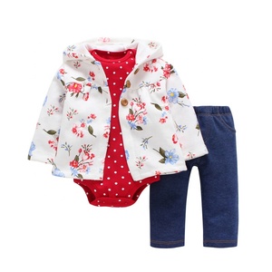 Ensemble de vêtements pour bébé fille d'été à manches longues en coton de haute qualité, imprimé mignon, style décontracté, 3 pièces - Product Image 1